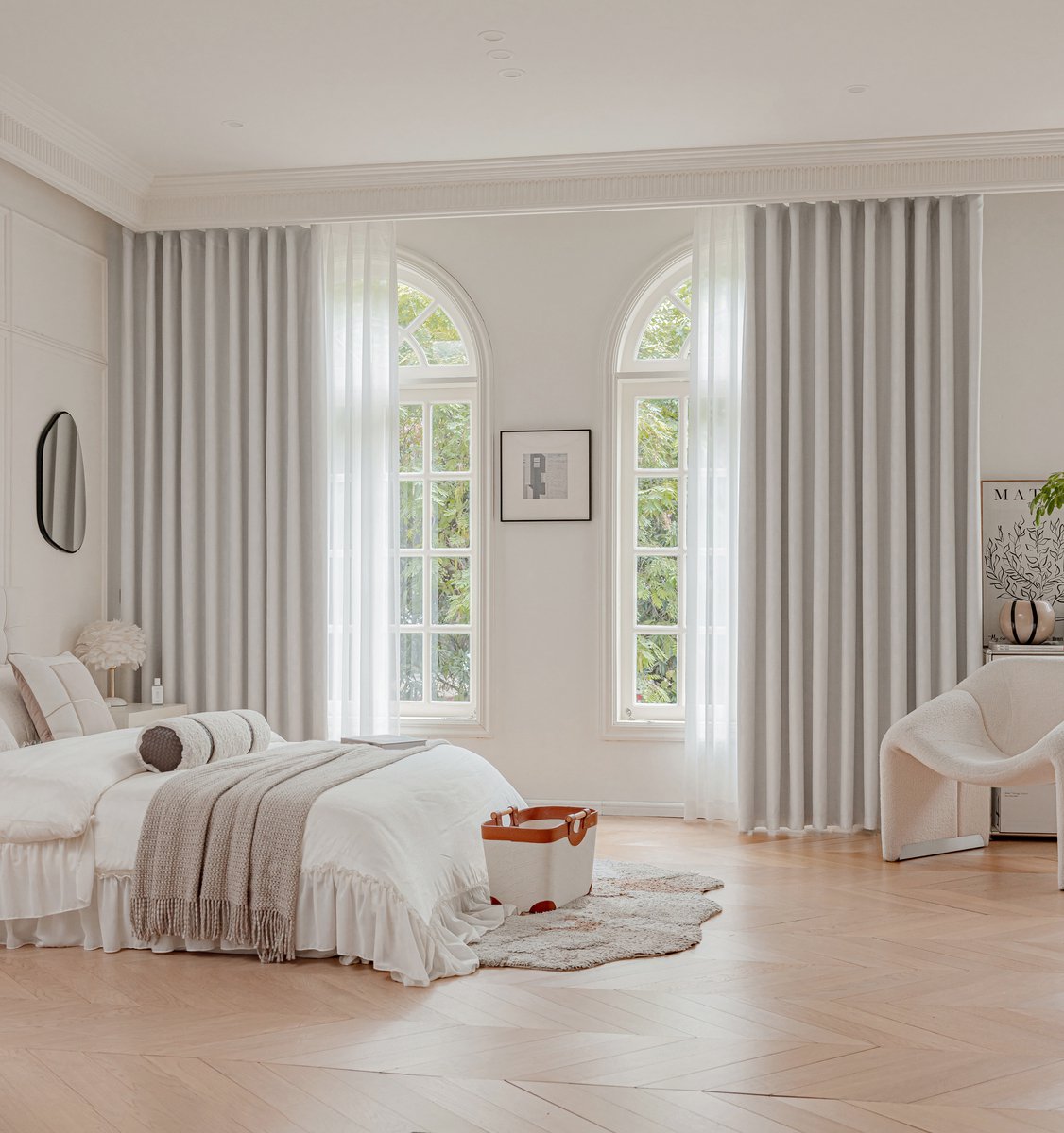 Maroyathome VINCENT - Gordijn - Geheel verduisterend - Plooiband - Lichtdicht - Isolerend - 100 procent verduisterend - Kant en klaar - 150 x 250 cm (b x h) - Off White