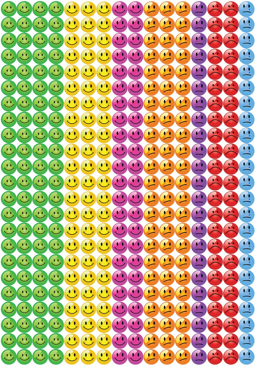 Beloningsstickers Smiley - 1104 Smiley Stickers met Emoties - Feedback Stickers — afbeelding 3