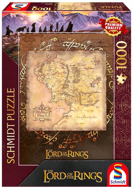 Schmidt Spellen Puzzel 1000 Stukken: Lord of the Rings Midden-aarde