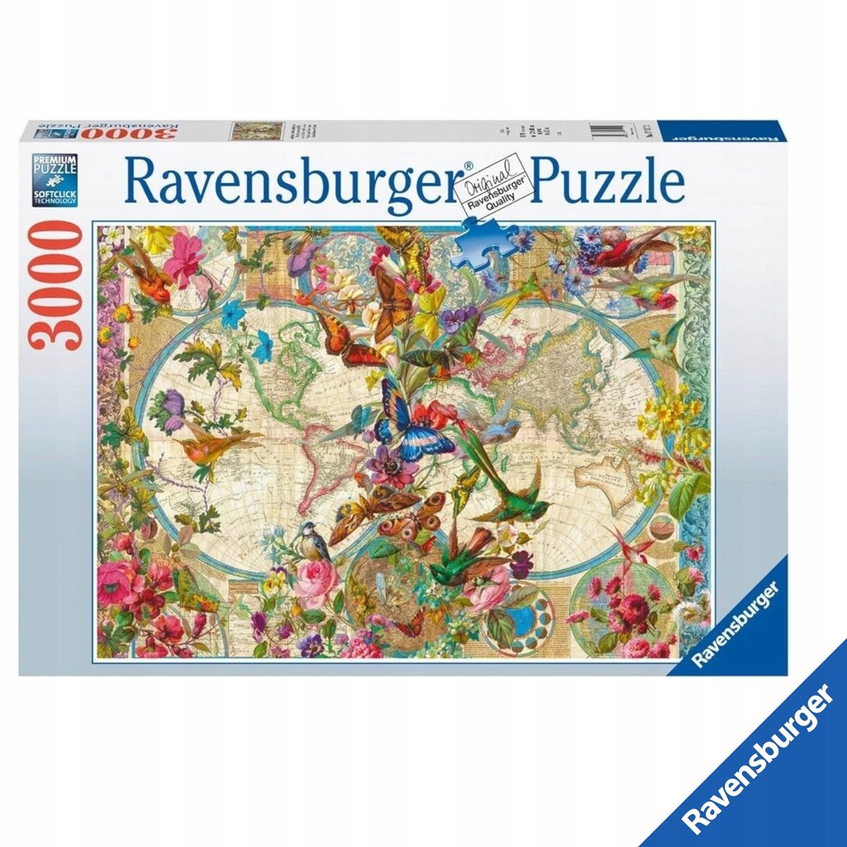 Ravensburger Wereldkaart Flora & Fauna Puzzel 3000 Stukjes