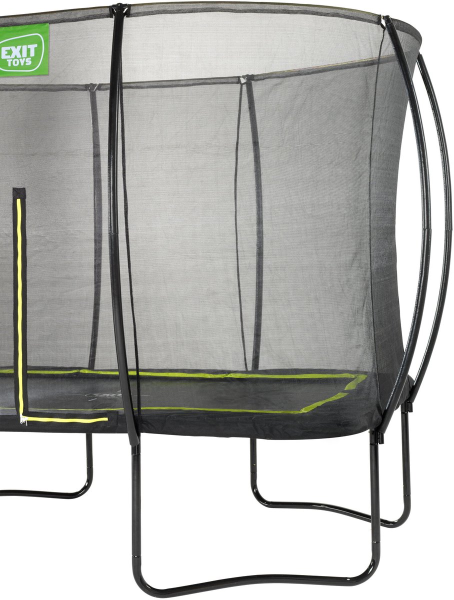 EXIT Silhouette Trampoline Rechthoek 244x366cm met Veiligheidsnet - Op Poten - Zwart