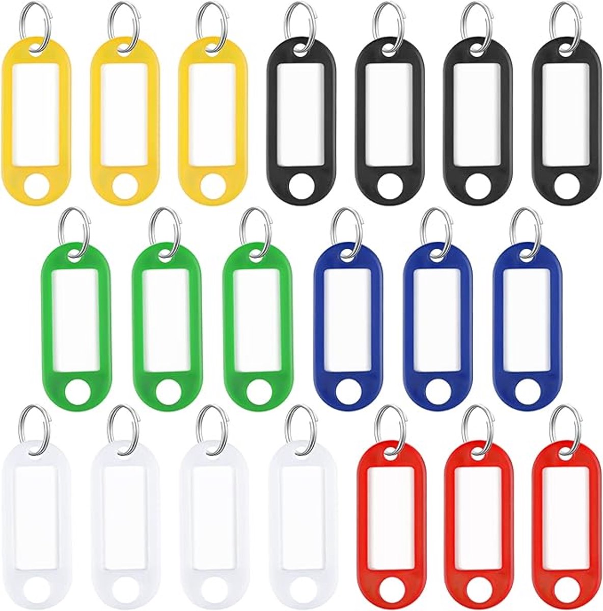 OIMG Sleutel labels - 20 Stuks - Sleutellabels - Naam labels - Bagagelabels - Hoesjes voor sleutels - Sleutel caps - voor sleutelhangers, bagage, USB-sticks en lunchboxen - gekleurd