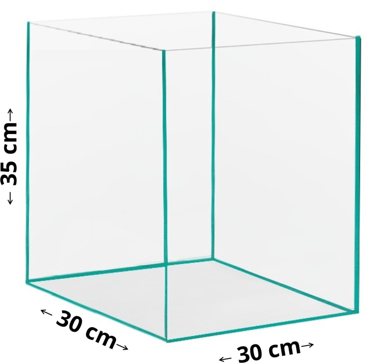 Volglas Aquarium 30x30x35 cm – Nano Aquarium 31L – Vierkant Aquarium – Voor Vissen, Garnalen & Aquascaping – Plant Aquarium