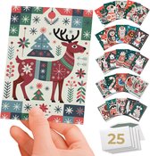 Inspra Studio – Luxe Kerstkaarten met Enveloppen – 25 Stuks – Dieren Wenskaarten Collectie – Scandinavische Dieren Illustraties