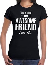 Awesome friend cadeau t-shirt zwart dames S