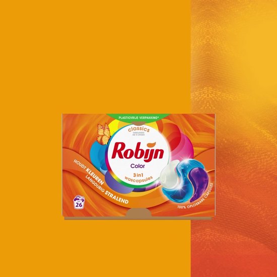 Robijn Classics 3-in-1 Wascapsules - Color - Wasmiddel Voordeelverpakking - 3 x 26 stuks - 78 Wasbeurten