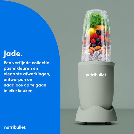 Nutribullet Exclusive Pastel - Blender - 900 Watt - Smoothie Maker - Incl. To Go Accessoires & Digitaal Receptenboek - Jade van Nutribullet — afbeelding 4