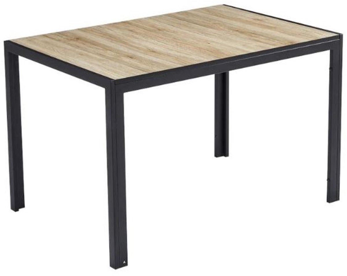 Eettafel Colin | 80 x 120 x 75 cm | Omkeerbaar tafelblad | Oak-/Stone-design - Poldimar - Keukentafel - Bruin; Antraciet - MDF