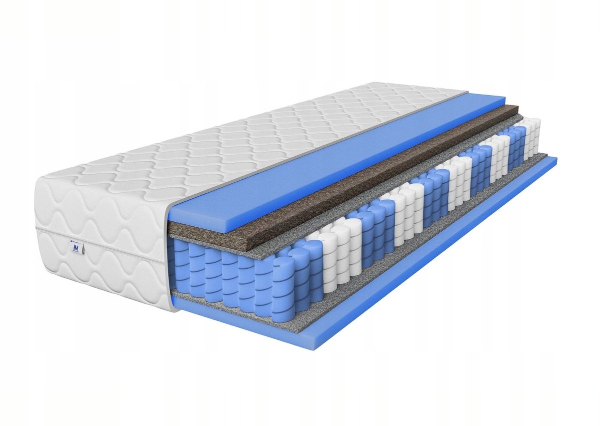 Pocketvering matras 180x200 cm met kokoslaag, 26 cm dik, H3/H4