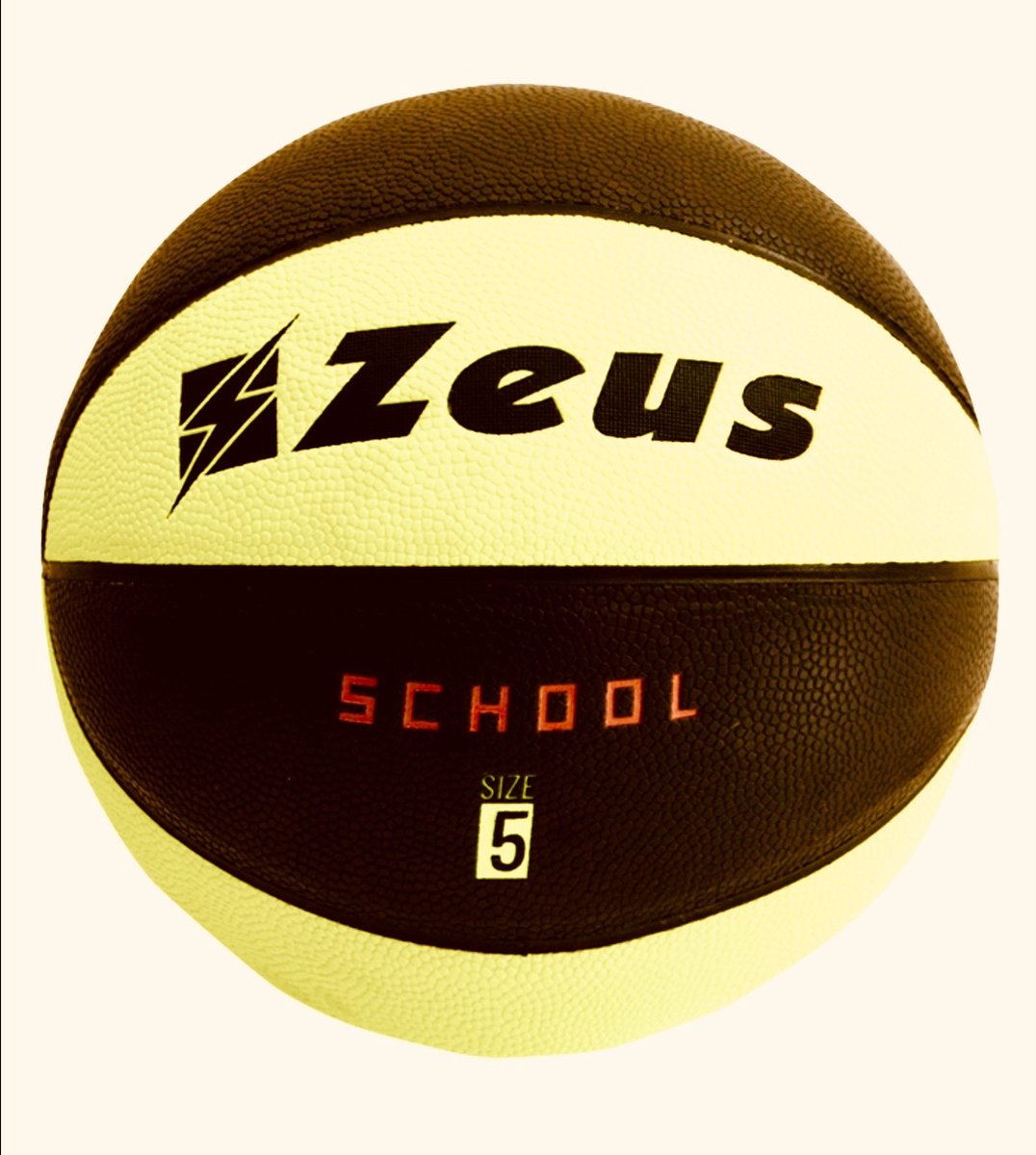 BASKETBAL official “SCHOOL”, maat 5, ZEUS, Geel/Zwart