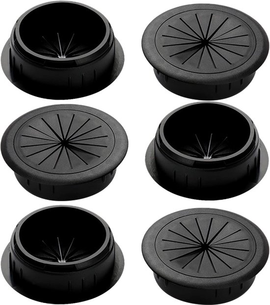 6 Stuks Kabeldoorvoer 60mm - Kabelgoot Bureau - Kabel Organiser