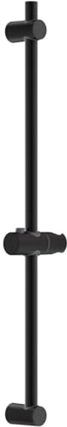 WENKO Douchestang Basic, glijstang voor douche of badkuip van roestvrij staal met houder voor handdouche en verschuifbare wandhouder, afmetingen (B/D × H) 1,9 × 66 cm, zwart