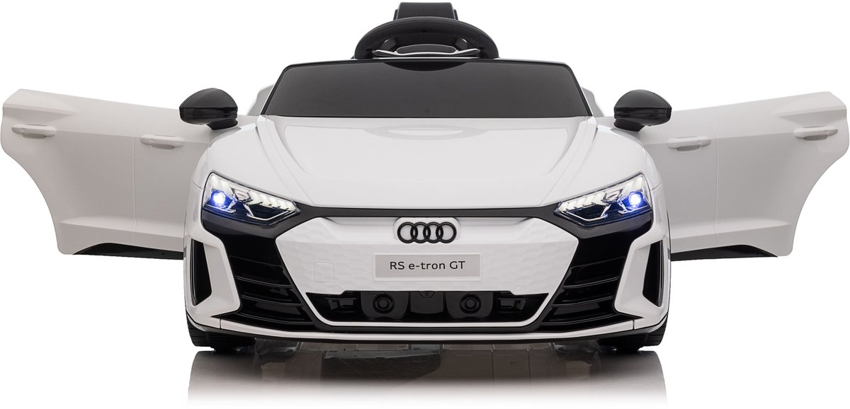 Audi RS e‑tron GT – 12V Kinderauto – EVA Banden – Kunstleren Zitting – LED – Afstandsbediening – 1‑Zits – Wit