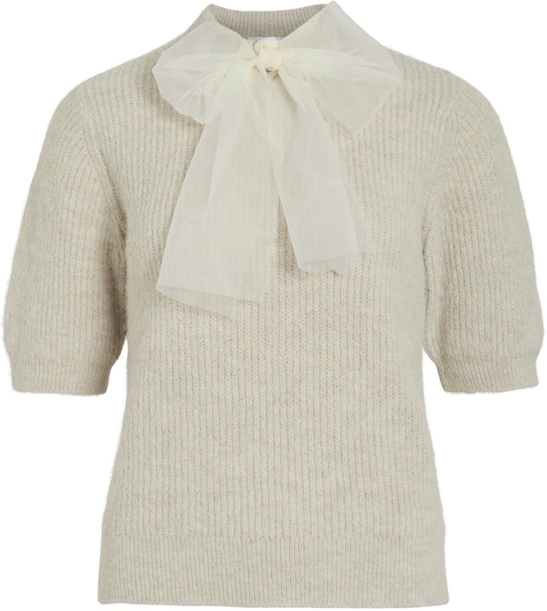 Vila Trui Viitza O-neck 2/4 Bow Knit Top/bfs 14116072 Super Light Naturel Dames Maat - S