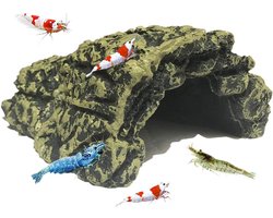 Aquarium decoraties - Resin Grot Decoratie, Comfortabele Oordop voor Betta en Garnaal, Gladde Randen en Ruime Schuilplaats