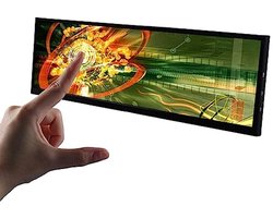 VSDISPLAY Moniteur Écran Tactile LCD 14,5 Pouces 2560 x 720 2K IPS, entrée vidéo USB Type C, Coque en métal
