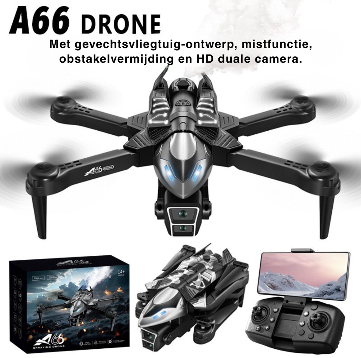 A66 Drone HD Dual Camera – Mistfunctie & Obstakelvermijding thumbnail 6