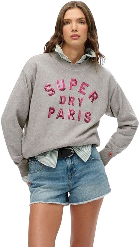 Pull à col roulé à empiècements Varsity Loose Crew Superdry pour femme