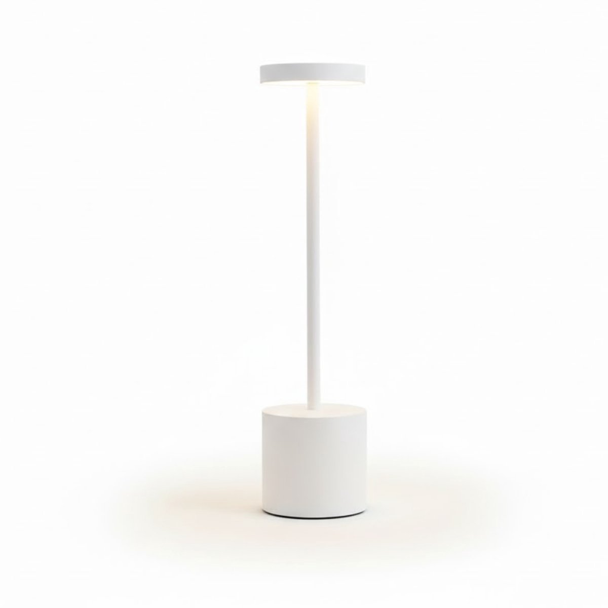 OMNIEXA Tafellamp - Mat Wit – Dimbaar & Draadloos – 3 Lichtstanden – LED Designlamp met TouchControl – Sfeervolle Tafellamp voor Woonkamer, Slaapkamer of Horeca - 34cm