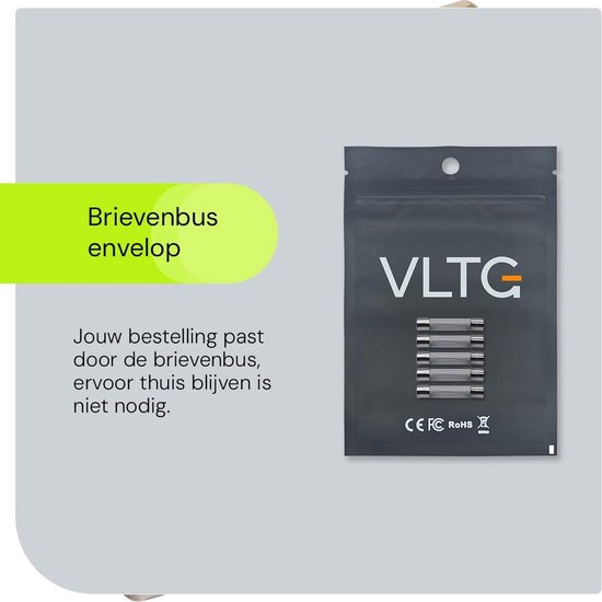 Fusible en verre VLTG 5x20mm - 6,3A - T (lent) - Protège contre les surcharges - 5 pièces