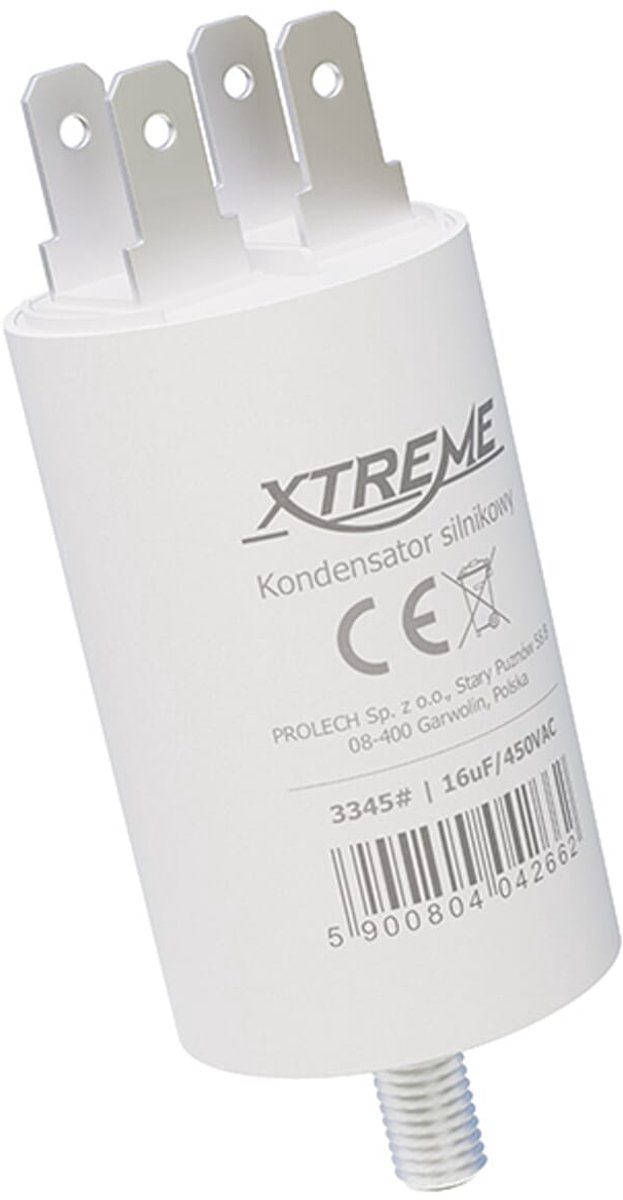 XTREME Motorcondensator 16µF 450V AC - Met Faston Aansluitingen - Start/Bedrijf