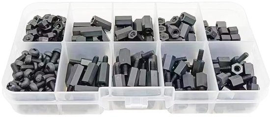 100st M3 Man Vrouw Hex Afstandhouders Zwart Nylon Diverse Set 6mm 6mm