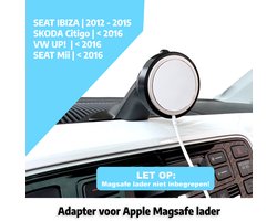 Volkswagen UP magsafe adapter - voor originele magsafe puck lader accessoire (Seat Mii, Ibiza, Skoda Citigo)