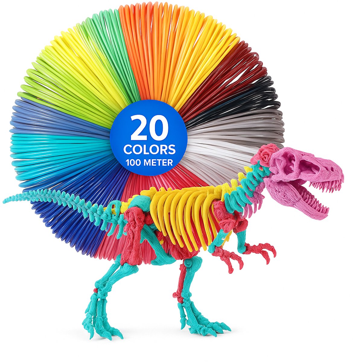 3D pen vullingen - Sounix - PCL Filament - 20 kleuren - 100 meter - 1,75mm
