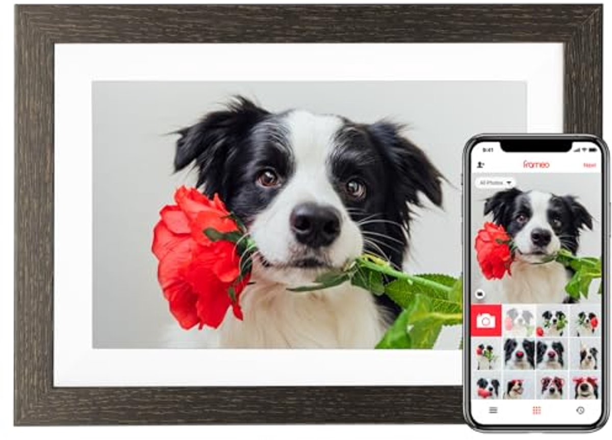 32 GB Digitale Fotolijst met 10,1 Inch Touchscreen en Wifi – Stuur Foto's en Video's via Gratis App