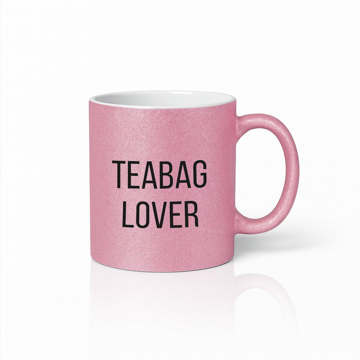 Grappige Roze Mok 330ml – “Teabag Lover” Stoere Theeliefhebber Koffiemok