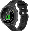 Zwarte Garmin smartwatch met transparante TPU hoes en zwarte band, met "START STOP" op het scherm.