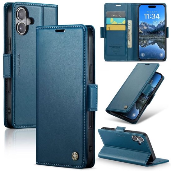 Hoesje voor iPhone 17, PU-lederen magnetisch fliphoesje met standaard