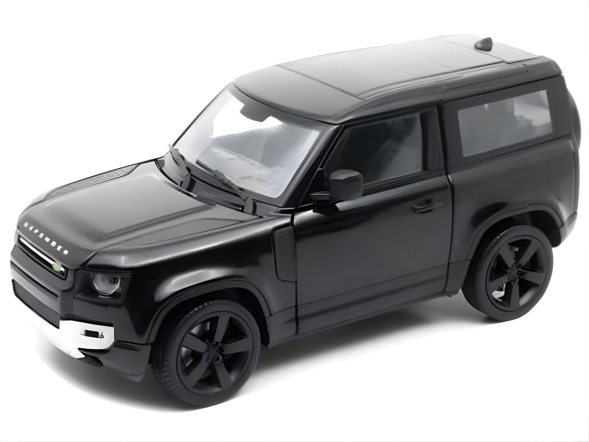 Welly Modelauto - Land Rover Defender 2020 - zwart - 8 cm - schaal 1:24 - schaalmodel