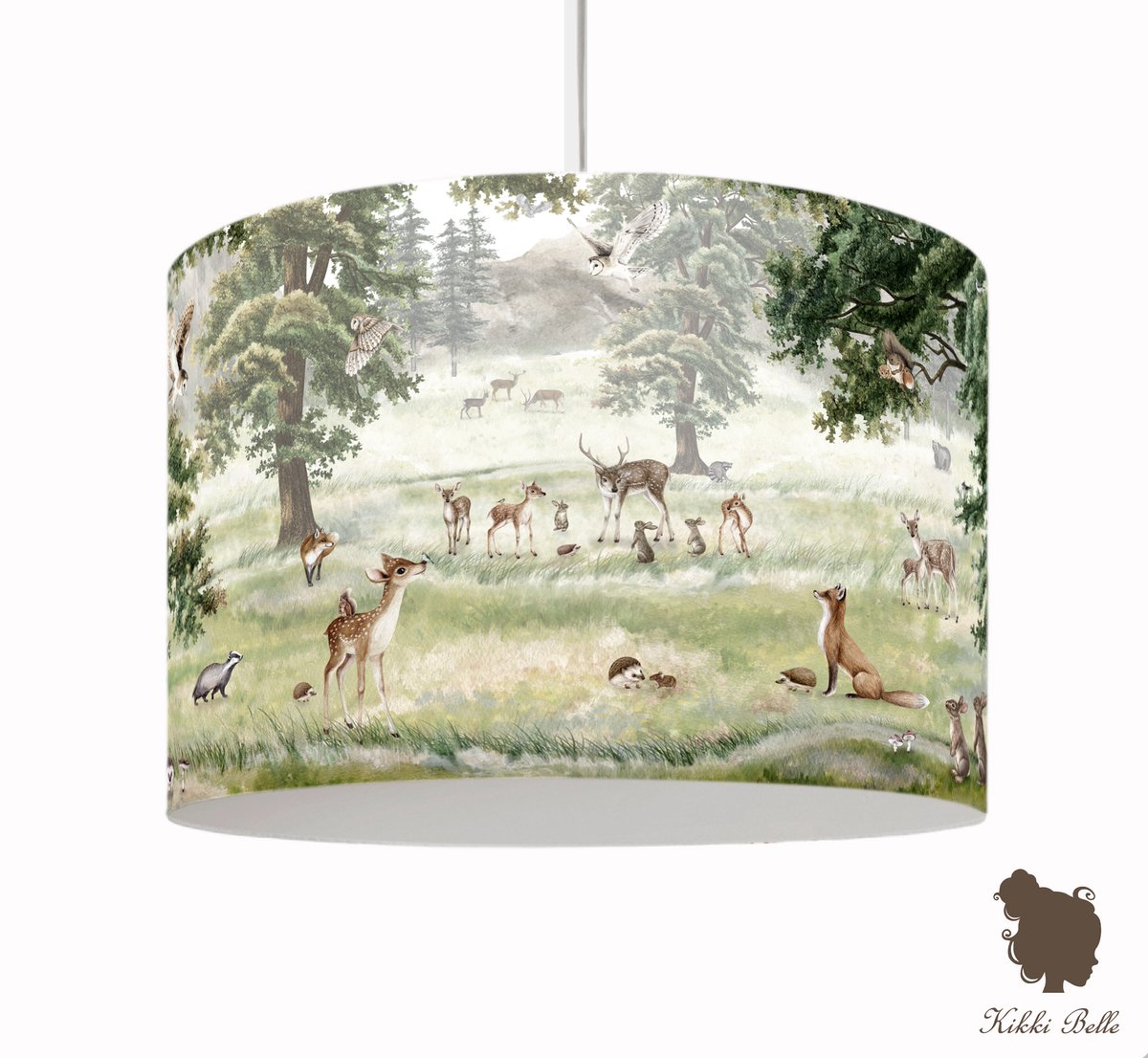 Hanglamp Forest Fun Kikki Belle- kinderkamer-lamp-bos-bosdieren-incl pendel-snoer- E27