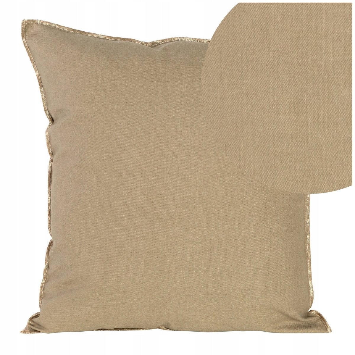 Decoratief Kussenlus 45x45cm - Beige/Goud - Linnenmix