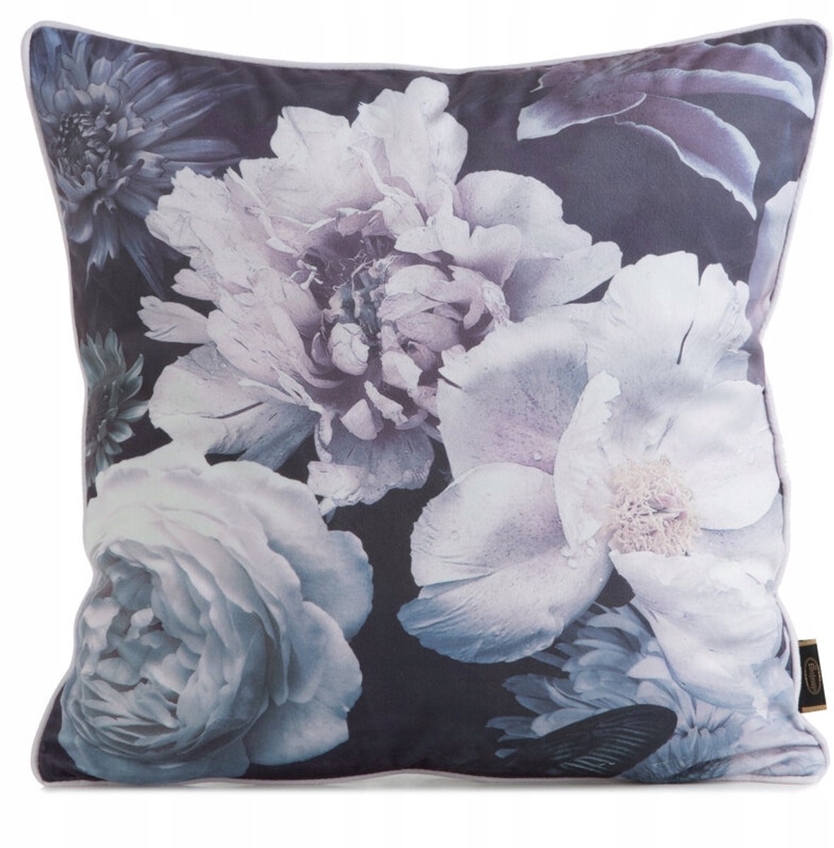 Decoratieve Kussenhoes Fluweel 45x45 cm - Paars met Bloemenprint