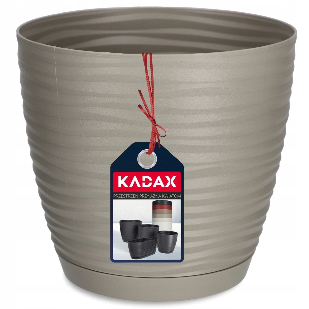 Bloempot 13cm Grijs Rond Plastic Plantenbak met Schotel