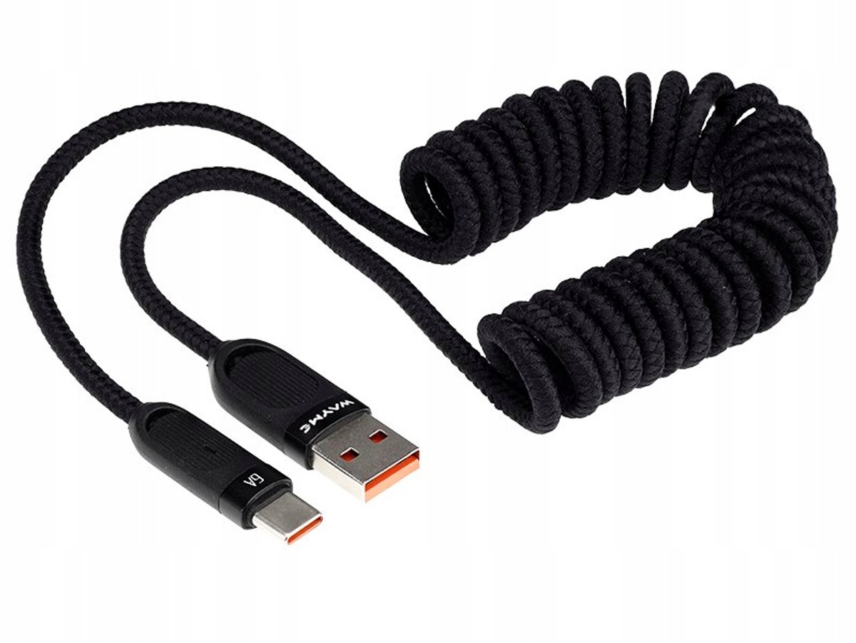 WAYME Spield Ondersteunde USB-Cabbel 100W 1.8m Zwart