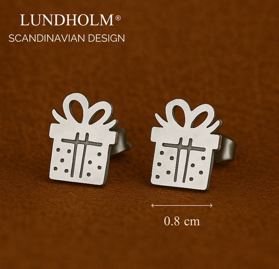 Clips d'oreilles puces Lundholm pour femme, couleur argent - Acier inoxydable de Premium - Plaqué argent - Boucles d'oreilles d'oreilles élégantes, cadeau de Noël Filles - Emballage cadeau Luxe