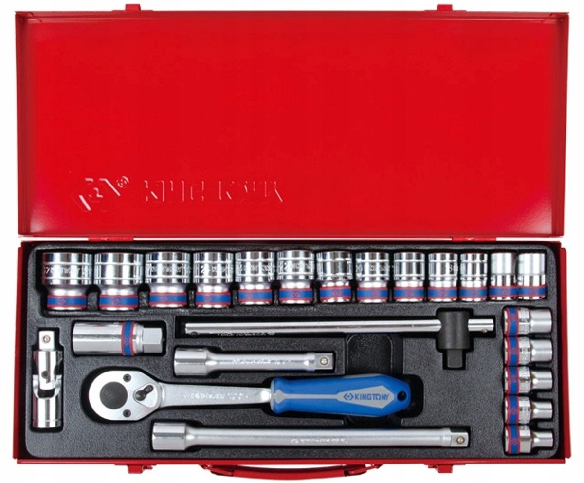 King Tony 24-delige 1/2" doppenset met ratel, 12-zijdig