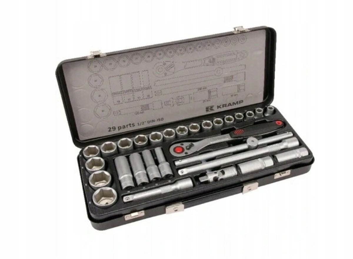 29-delige Doppenset 1/2" - Professioneel Gereedschap