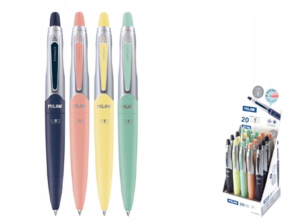 Milan Blauwe Balpen CAPSULE SILVER - Schrijft 1000m