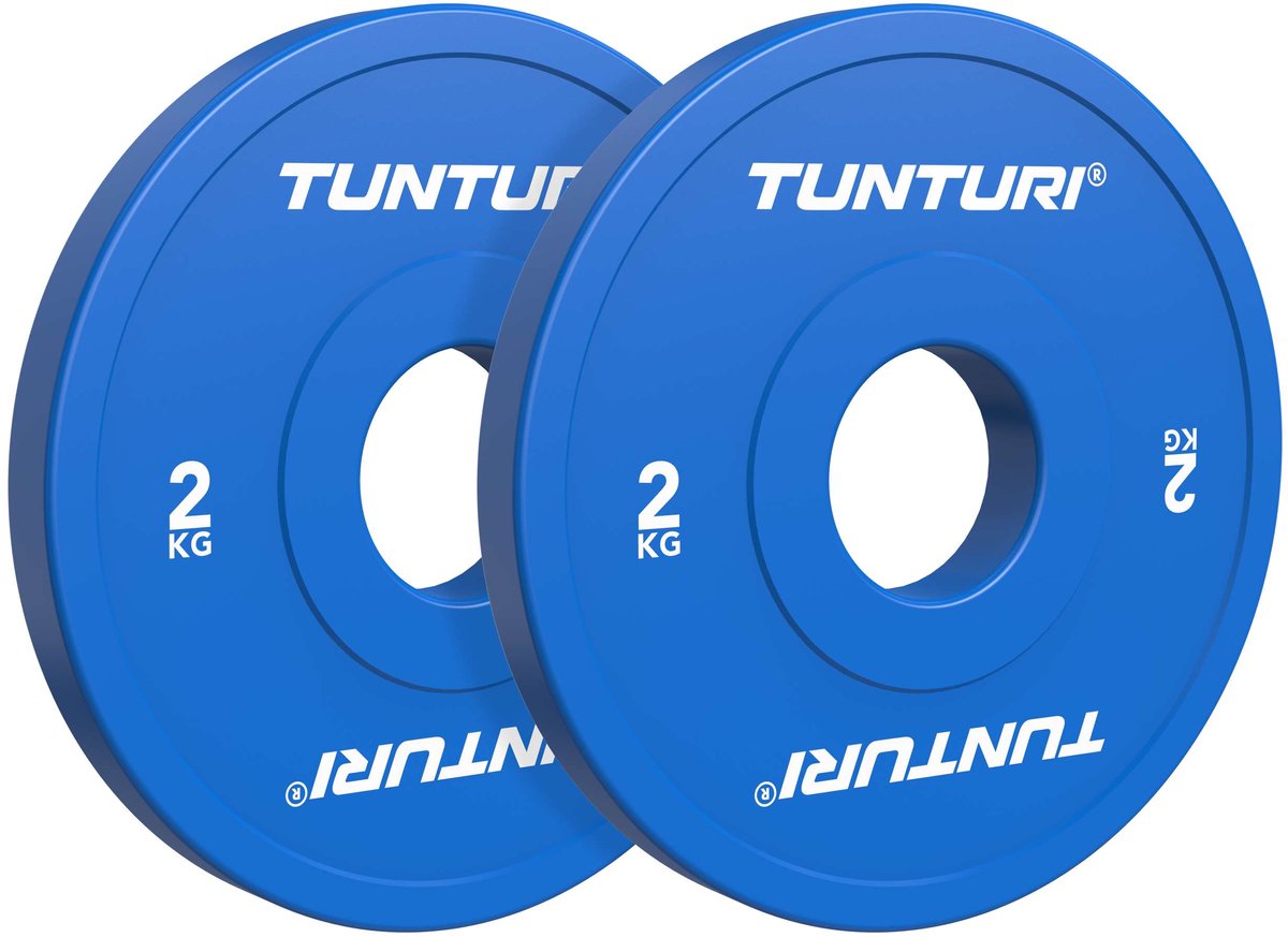 Tunturi Platinum Fractional Plate - Bumperplates - Blauw - 2kg - Set