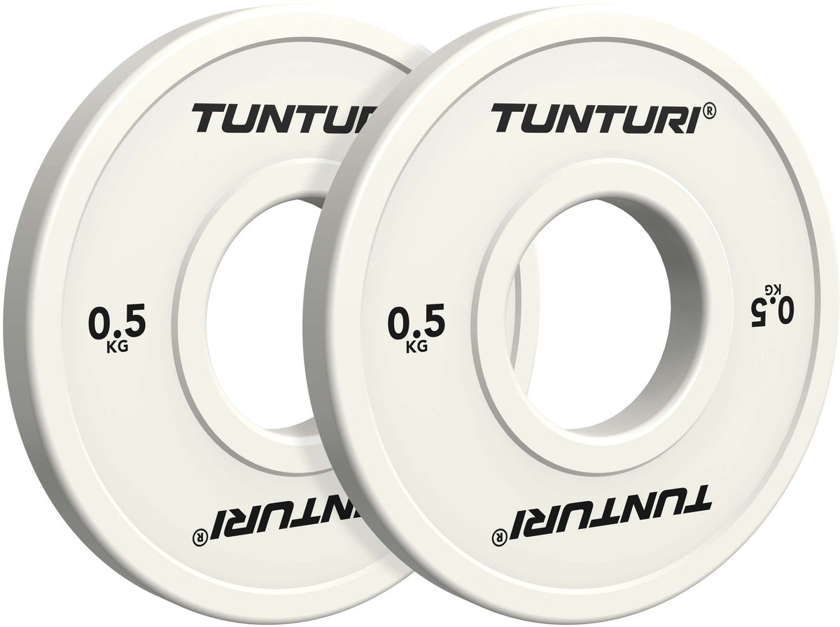 Tunturi Platinum Fractional Plate - Bumperplates - Wit - 0.5kg - Set
