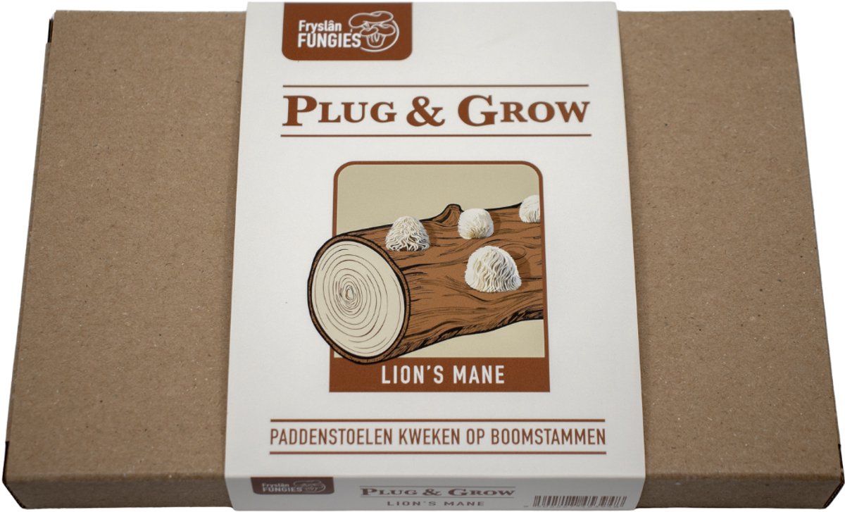 Lions mane / Pruikzwam Plug & Grow set - Lions mane kweken op boomstammen - Complete set