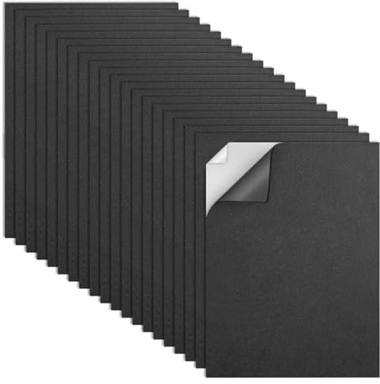 Zelfklevende schuimrubberen platen A4 - 20 vellen zwart 2mm voor knutselen en scrapbooking