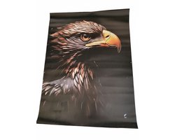 Eviva Home Deco Luxe Poster Arendskop - Goud/Koper en Zwart - Krachtige Dierenprint - Indrukwekkende Wanddecoratie