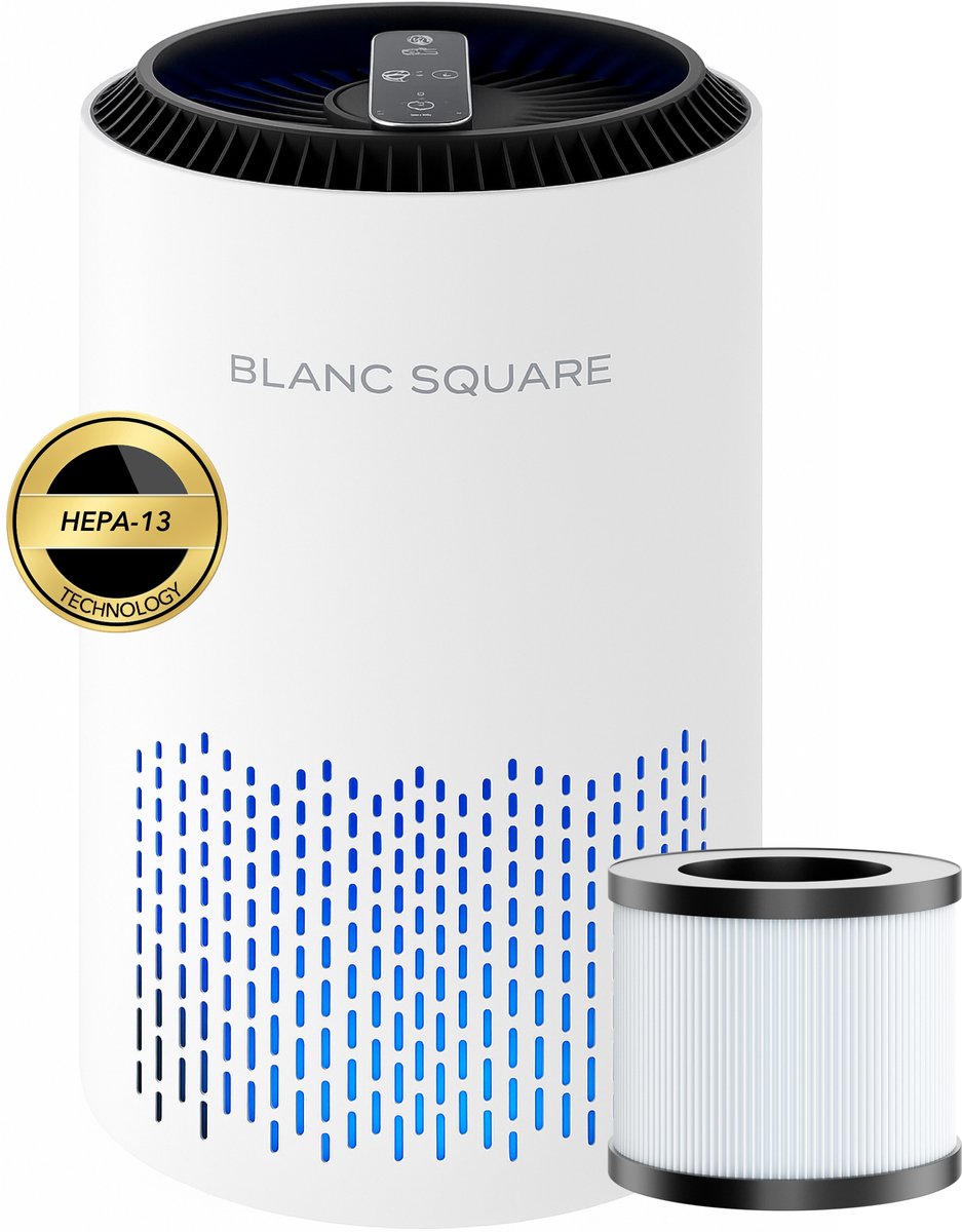 Luchtreiniger BS® Air purifier inclusief Aroma diffuser - Vervangbaar HEPA13 filter + koolstoffilter - Werkt 999% tegen huisstofmijt hooikoorts allergie stof en rookgeuren - 3 automatische standen + slaapstand - Energie zuinig