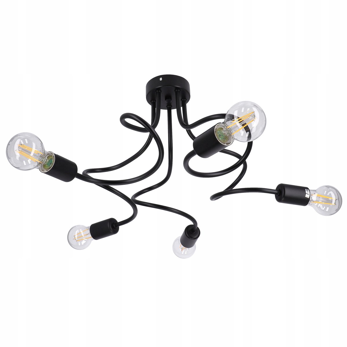 Loft Hanglamp Diamant Zwart Mat E27 5x Lichtpunten