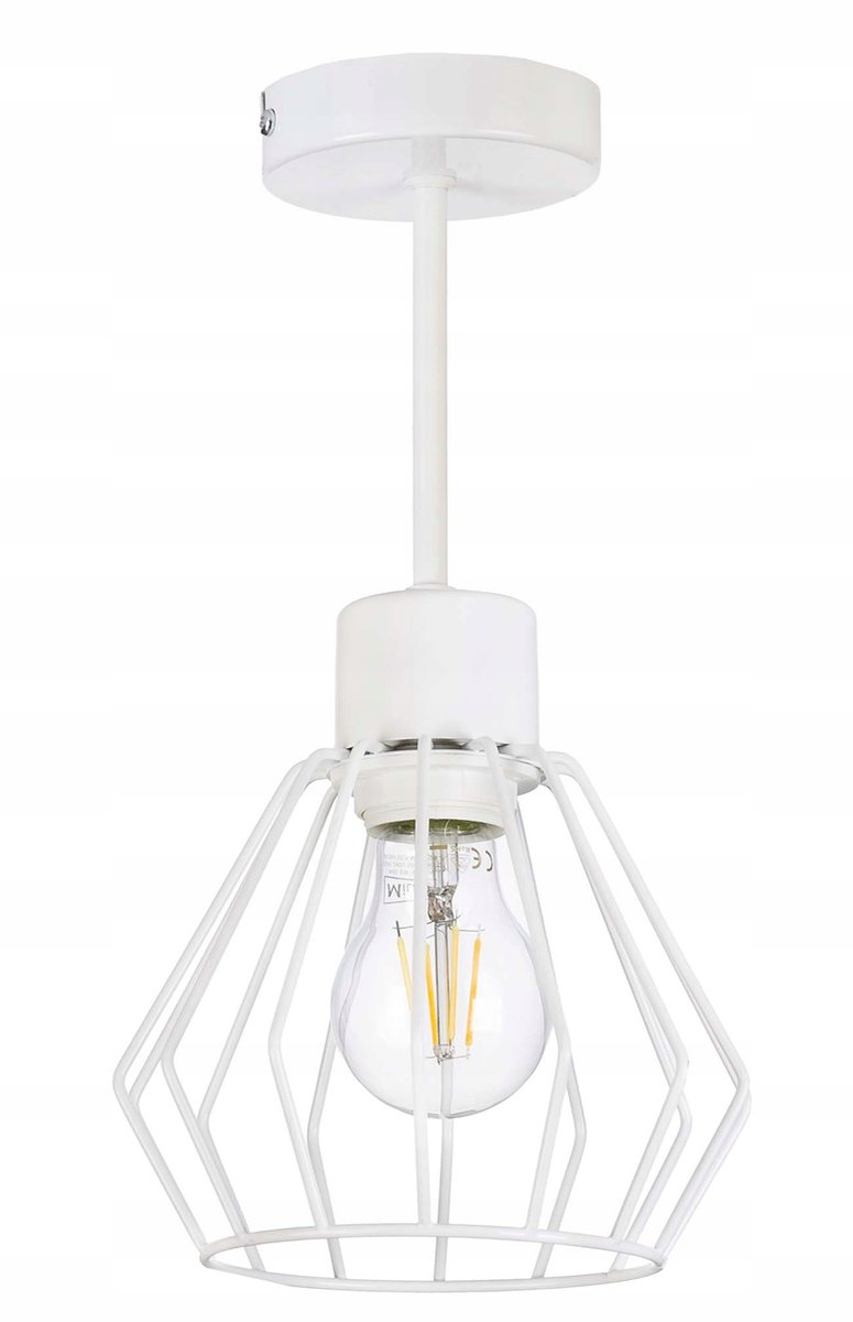 Hanglamp Draad Diamant Wit E27 - Stijlvolle Plafondlamp